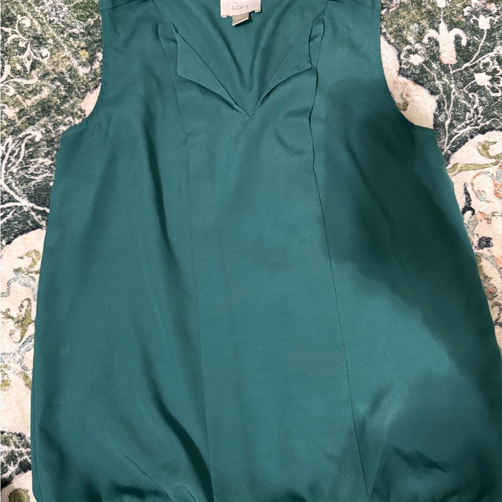 LOFT Teal Sleeveless Blouse